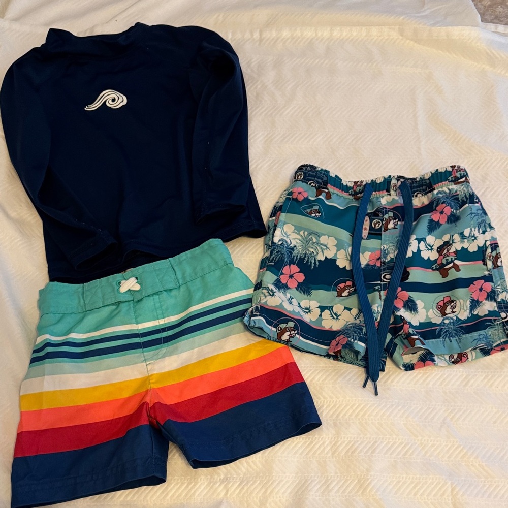 🔥5/$10🔥Navy Blue Kids Swim Rashguard Set